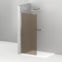 Душевая перегородка Cezares LIBERTA-L-1-100-BR-Cr Walk-in 100*195 L/R с односторонним входом, стекло бронза, профиль хром без поддона Душевая перегородка Cezares LIBERTA-L-1-100-BR-Cr Walk-in 100*195 L/R с односторонним входом, стекло бронза, профиль хром без поддона