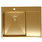 Кухонная мойка Санприз Averno SZ2365GD 65*50 с крылом брашированное золото Кухонная мойка Санприз Averno SZ2365GD 65*50 с крылом брашированное золото