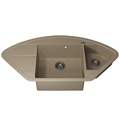 Кухонная мойка Uperwood Quartz UPD-06 100х51 бежевая матовая Кухонная мойка Uperwood Quartz UPD-06 100х51 бежевая матовая