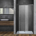 Душевая дверь в нишу Vincea Soft VDS 120*195 с доводчиками профиль вороненая сталь без поддона