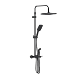 Душевая стойка Damixa Gala 953770300 с термостатом и гигиеническим душем черная матовая