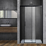 Душевая дверь в нишу Vincea Soft VDS 130*195 с доводчиками профиль черный матовый без поддона Душевая дверь в нишу Vincea Soft VDS 130*195 с доводчиками профиль черный матовый без поддона